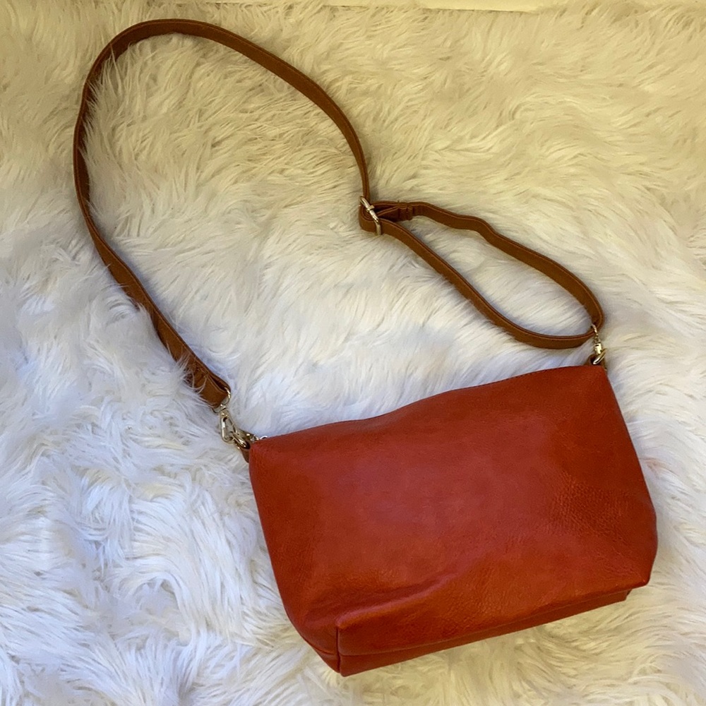 Faux Leather Crossbody Bag